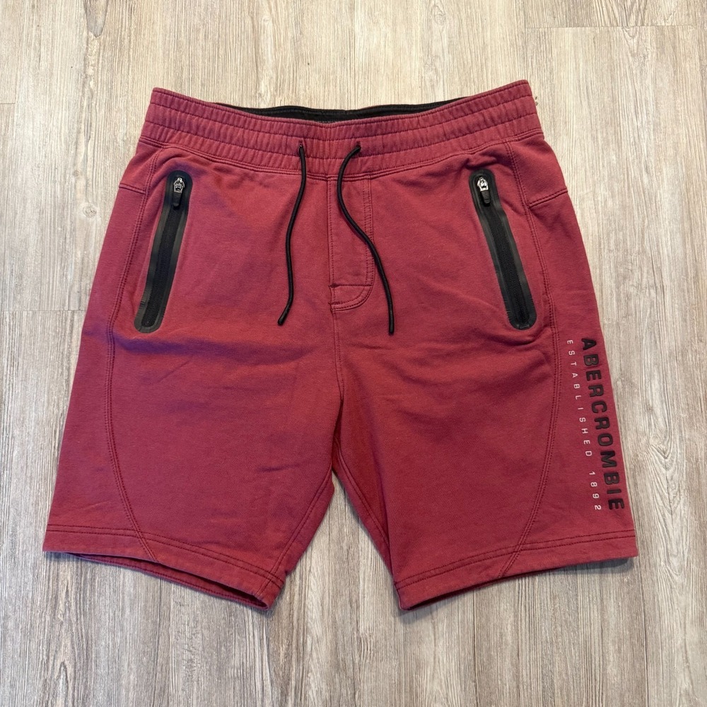 Abercrombie & Fitch Mens Small Sweat Shorts Maroon